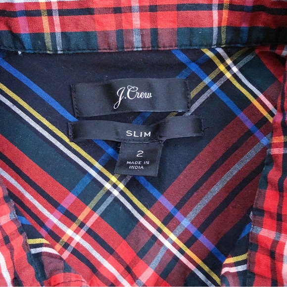 SOLD J Crew • Slim Stretch Perfect Shirt button down black Stewart Tartan plaid - Picture 7 of 14